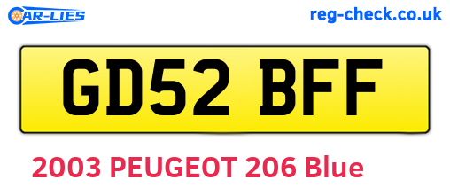 GD52BFF are the vehicle registration plates.