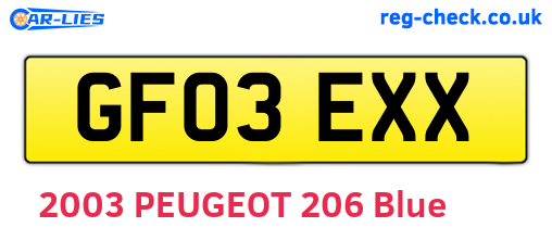 GF03EXX are the vehicle registration plates.