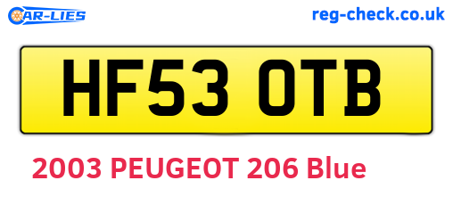 HF53OTB are the vehicle registration plates.