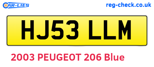 HJ53LLM are the vehicle registration plates.