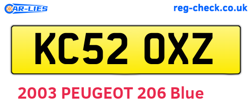 KC52OXZ are the vehicle registration plates.