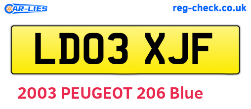 LD03XJF are the vehicle registration plates.