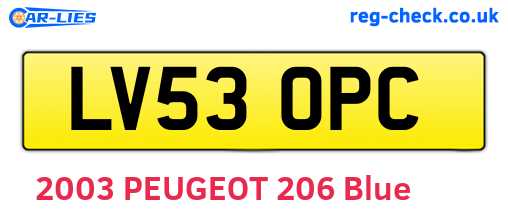 LV53OPC are the vehicle registration plates.