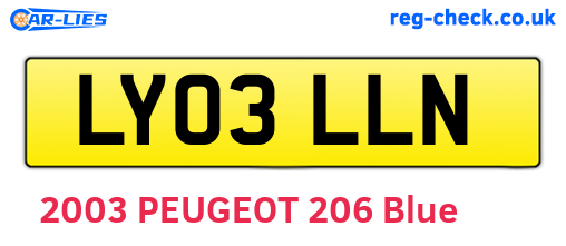 LY03LLN are the vehicle registration plates.