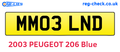 MM03LND are the vehicle registration plates.