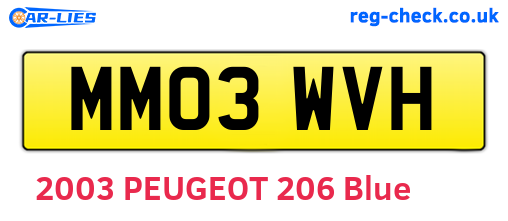 MM03WVH are the vehicle registration plates.
