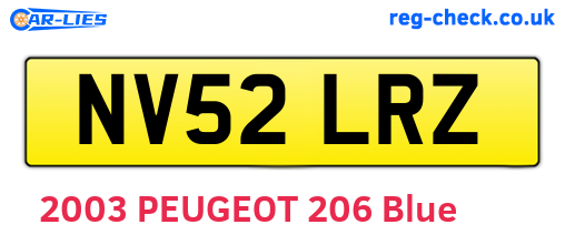 NV52LRZ are the vehicle registration plates.