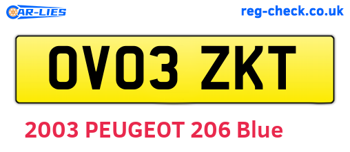 OV03ZKT are the vehicle registration plates.