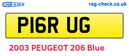 P16RUG are the vehicle registration plates.