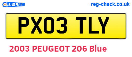 PX03TLY are the vehicle registration plates.