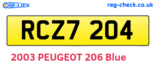RCZ7204 are the vehicle registration plates.