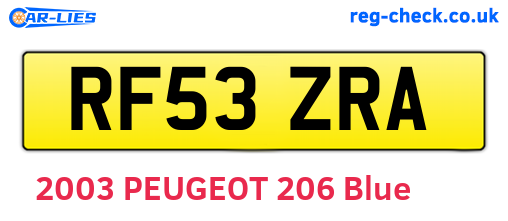RF53ZRA are the vehicle registration plates.