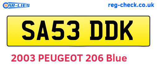 SA53DDK are the vehicle registration plates.