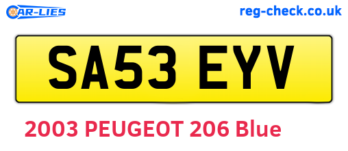 SA53EYV are the vehicle registration plates.