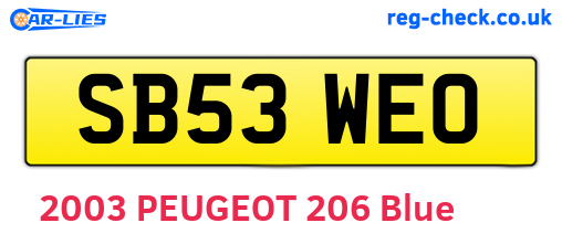 SB53WEO are the vehicle registration plates.
