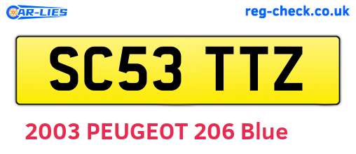 SC53TTZ are the vehicle registration plates.