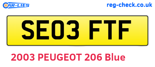 SE03FTF are the vehicle registration plates.