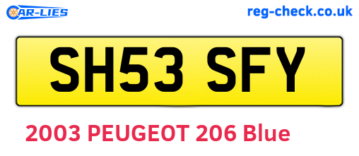 SH53SFY are the vehicle registration plates.