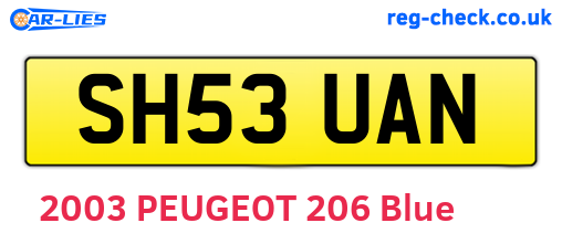 SH53UAN are the vehicle registration plates.
