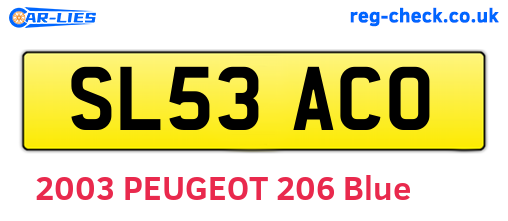SL53ACO are the vehicle registration plates.