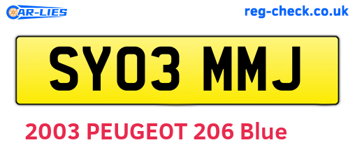SY03MMJ are the vehicle registration plates.