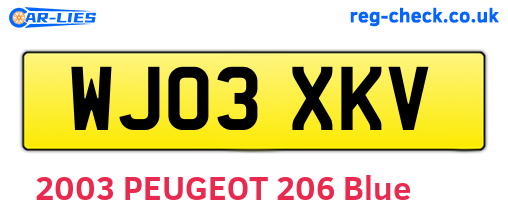 WJ03XKV are the vehicle registration plates.