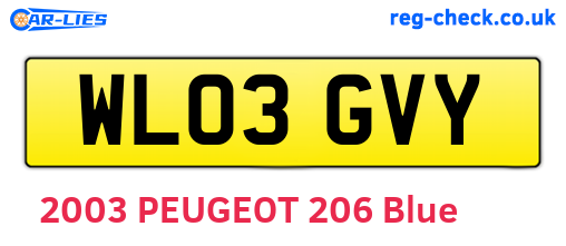 WL03GVY are the vehicle registration plates.