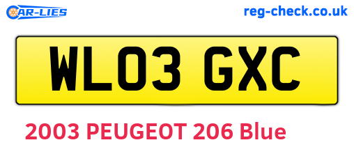 WL03GXC are the vehicle registration plates.