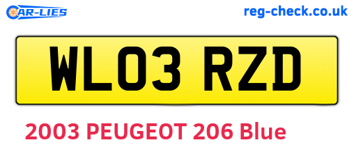 WL03RZD are the vehicle registration plates.