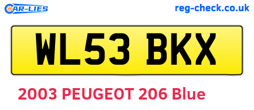 WL53BKX are the vehicle registration plates.
