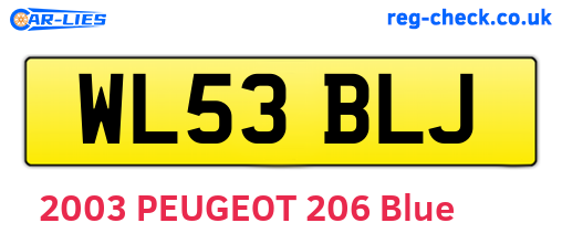 WL53BLJ are the vehicle registration plates.