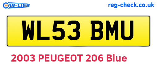WL53BMU are the vehicle registration plates.
