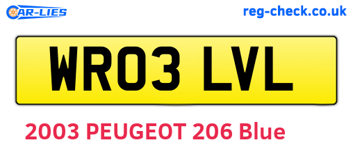WR03LVL are the vehicle registration plates.