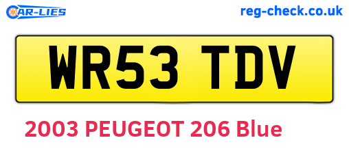 WR53TDV are the vehicle registration plates.