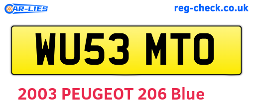 WU53MTO are the vehicle registration plates.