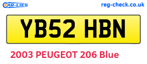 YB52HBN are the vehicle registration plates.