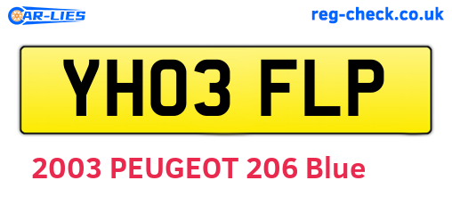 YH03FLP are the vehicle registration plates.