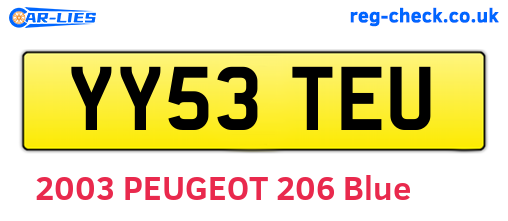 YY53TEU are the vehicle registration plates.