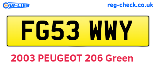 FG53WWY are the vehicle registration plates.