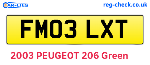 FM03LXT are the vehicle registration plates.