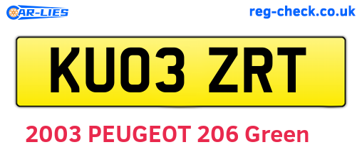 KU03ZRT are the vehicle registration plates.
