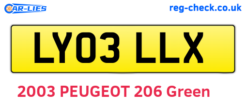 LY03LLX are the vehicle registration plates.