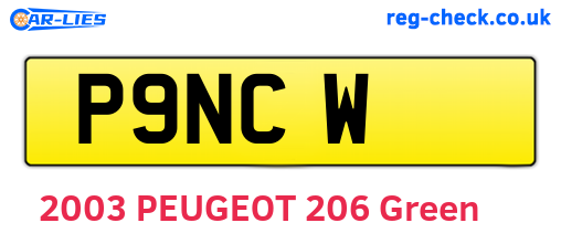 P9NCW are the vehicle registration plates.