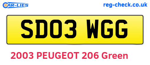 SD03WGG are the vehicle registration plates.