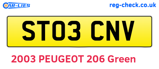 ST03CNV are the vehicle registration plates.