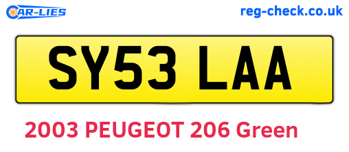 SY53LAA are the vehicle registration plates.