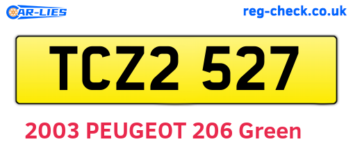 TCZ2527 are the vehicle registration plates.