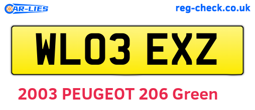 WL03EXZ are the vehicle registration plates.