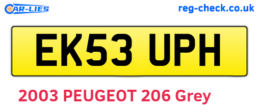 EK53UPH are the vehicle registration plates.