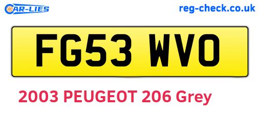 FG53WVO are the vehicle registration plates.